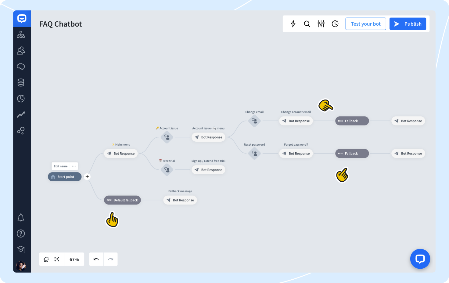 chatbot visual builder