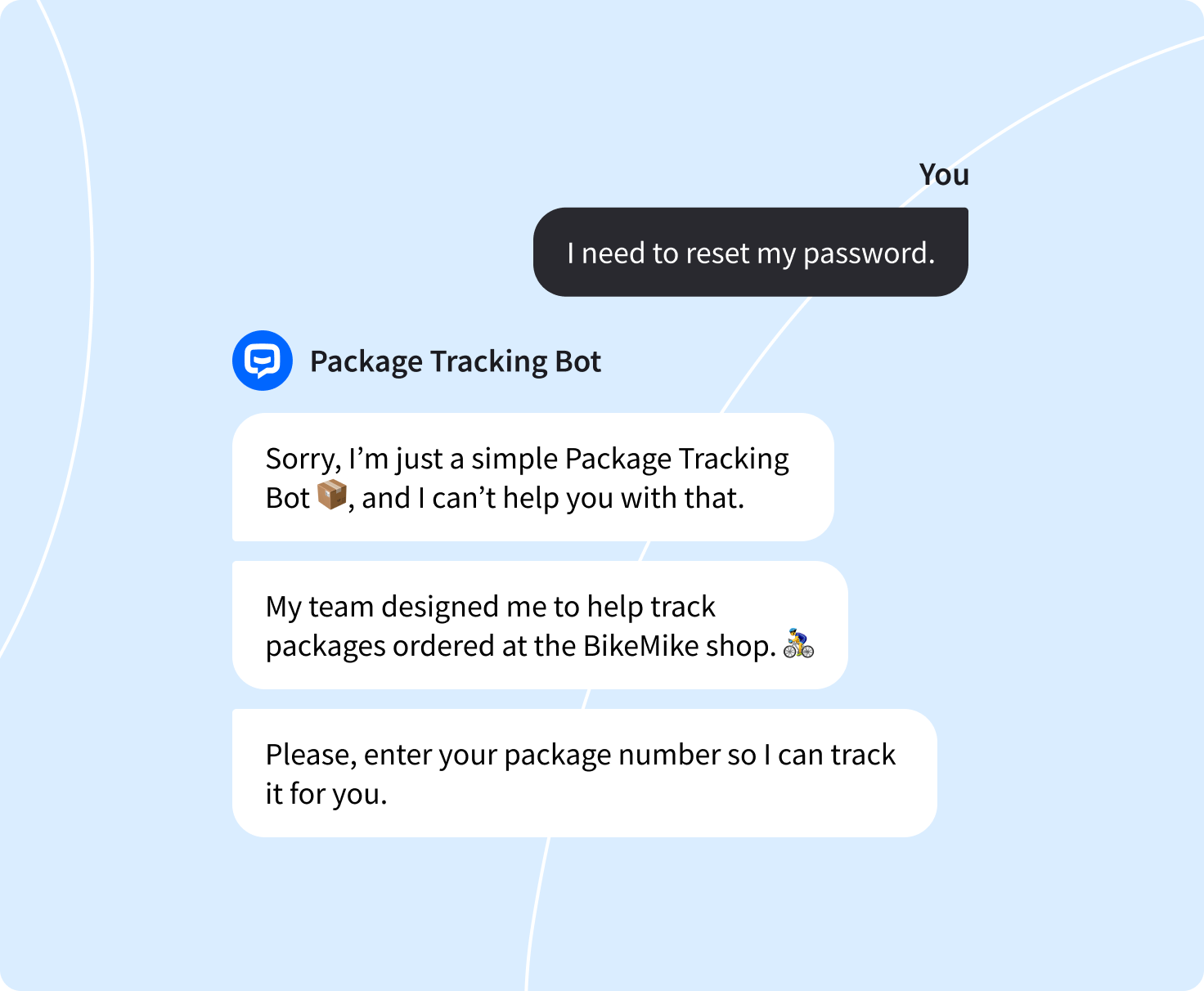 package tracking bot error message
