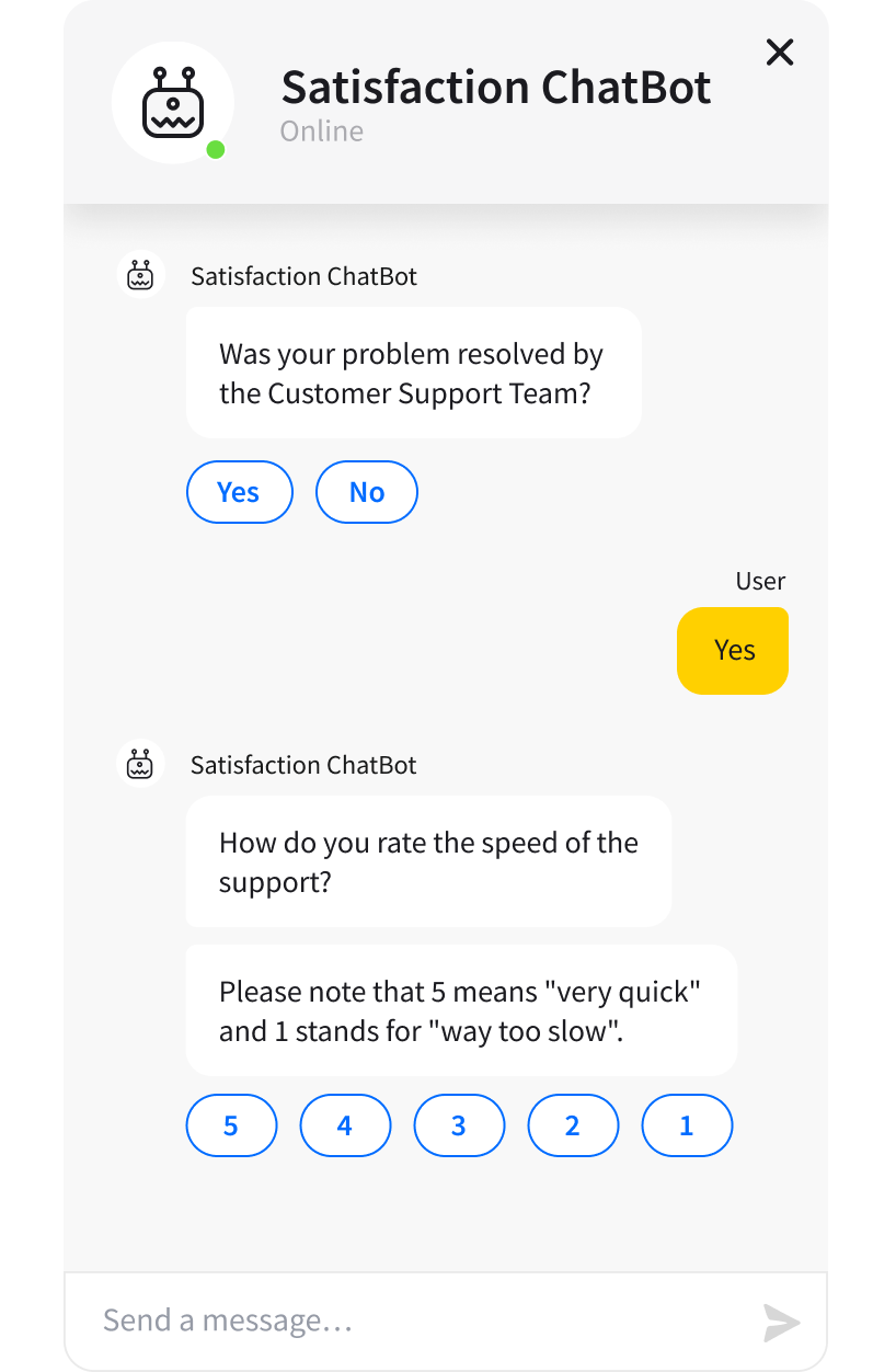 Customer Satisfaction Template - ready-tu-use ChatBot template widget