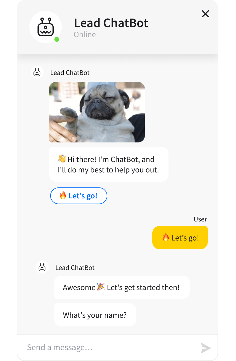 Lead Generation Template - ready-tu-use ChatBot template widget