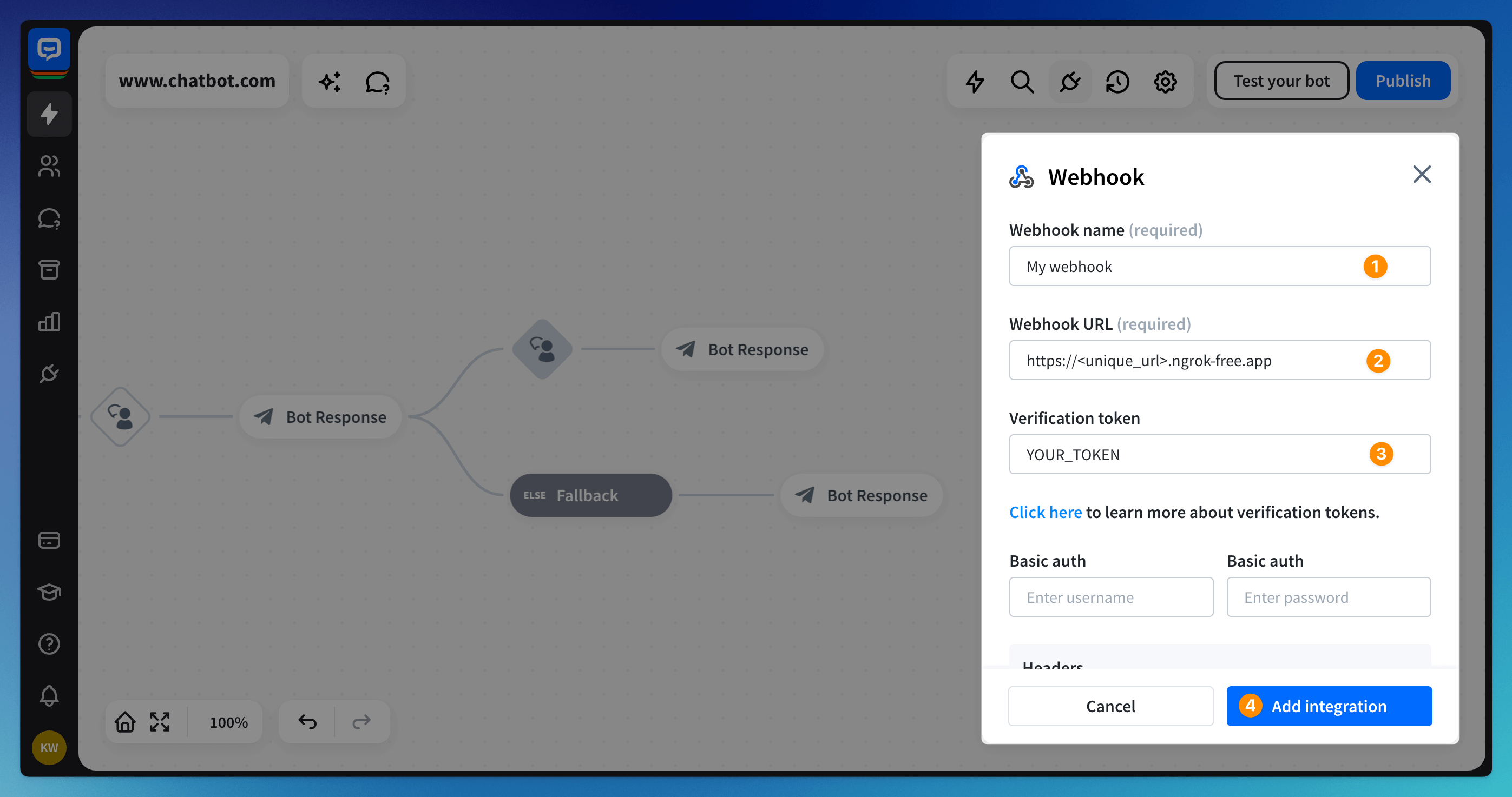 Webhook configuration