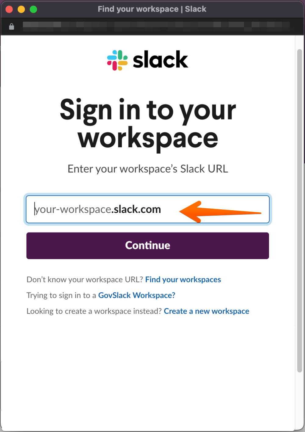 chatbot sign in to slack workspace