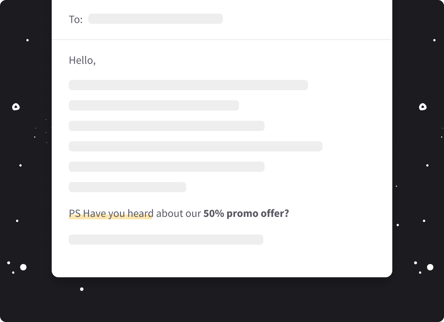 An email with a promo offer.