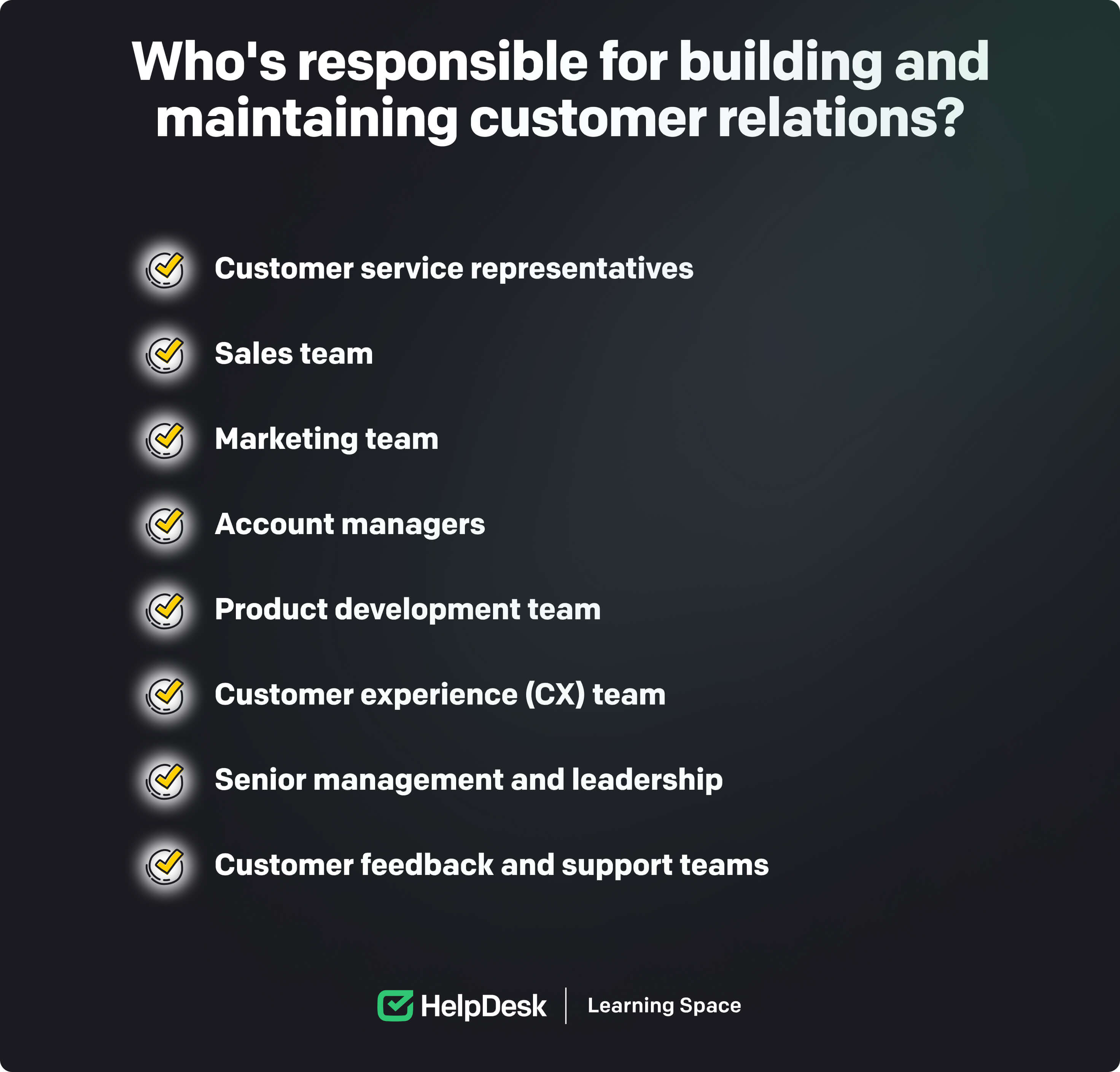 Departments responsible for building and maintaining customer relations