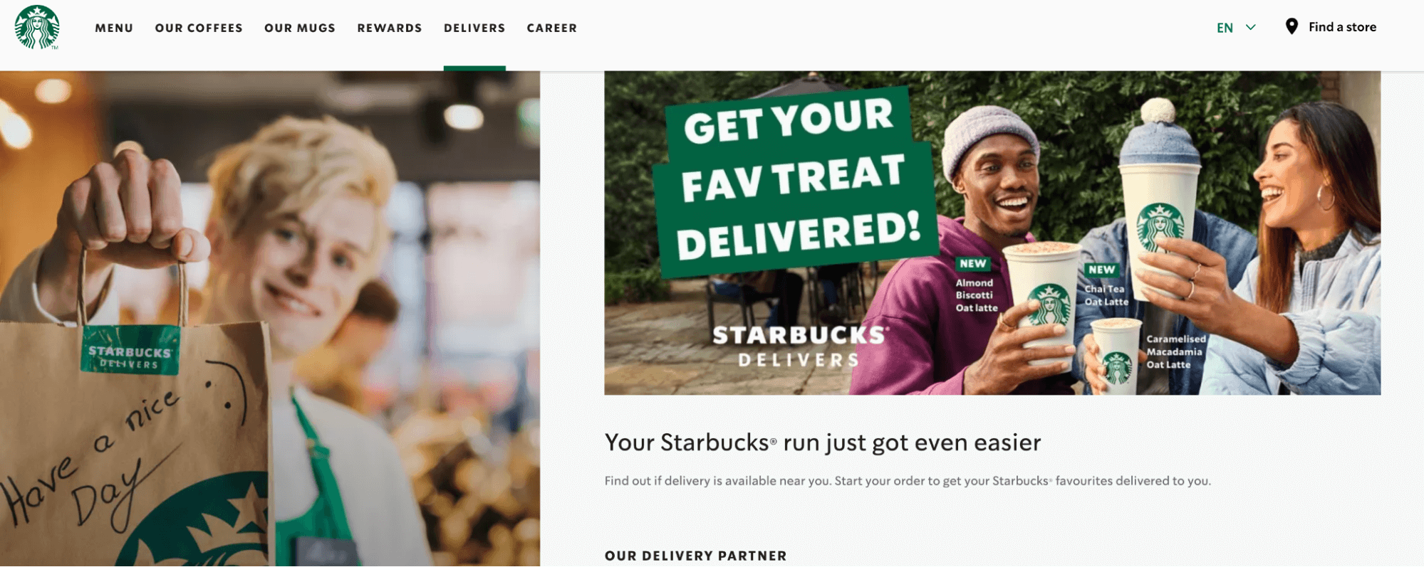 Starbucks&rsquo; delivery options