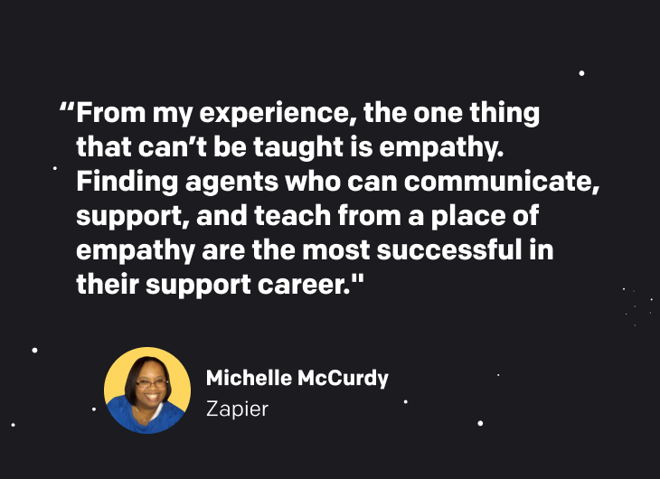 Quote from Michelle McCurdy from Zapier.