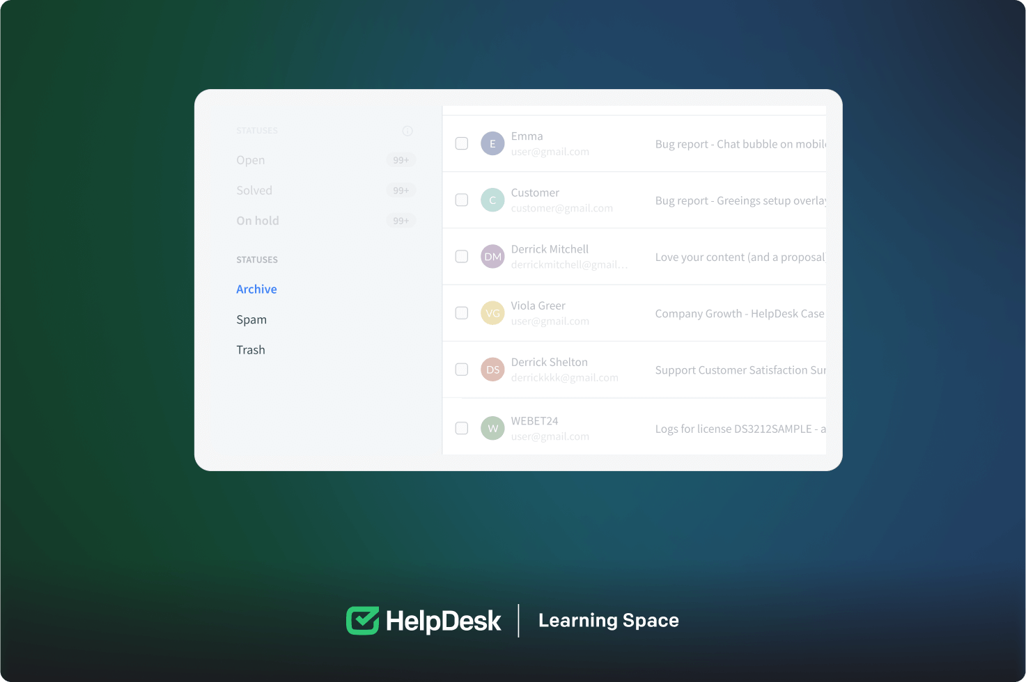 Folders in the HelpDesk App