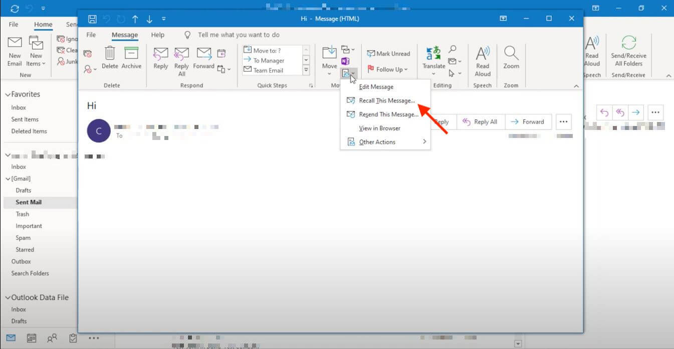 How to recall an email in Outlook and unsend in Gmail