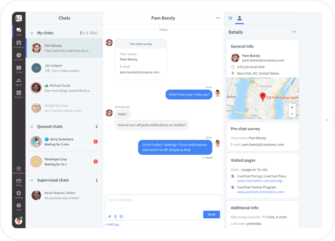 LiveChat Chats iPad